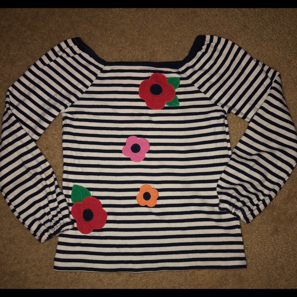 Gymboree size 7 floral and stripes L/S shirt
